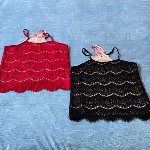 Pair of lace tops.